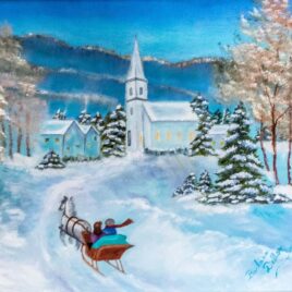 Sleighing To Church – Greeting Cards